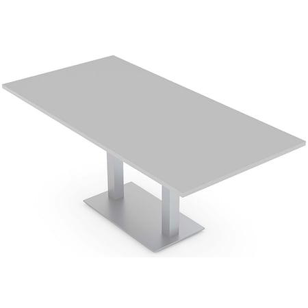 Skutchi Designs Rectangle 6 Person Conference Room Table, 36" W, 6 ft. L, 29" H, Light Gray HAR-REC-36X72-DOU-XD01